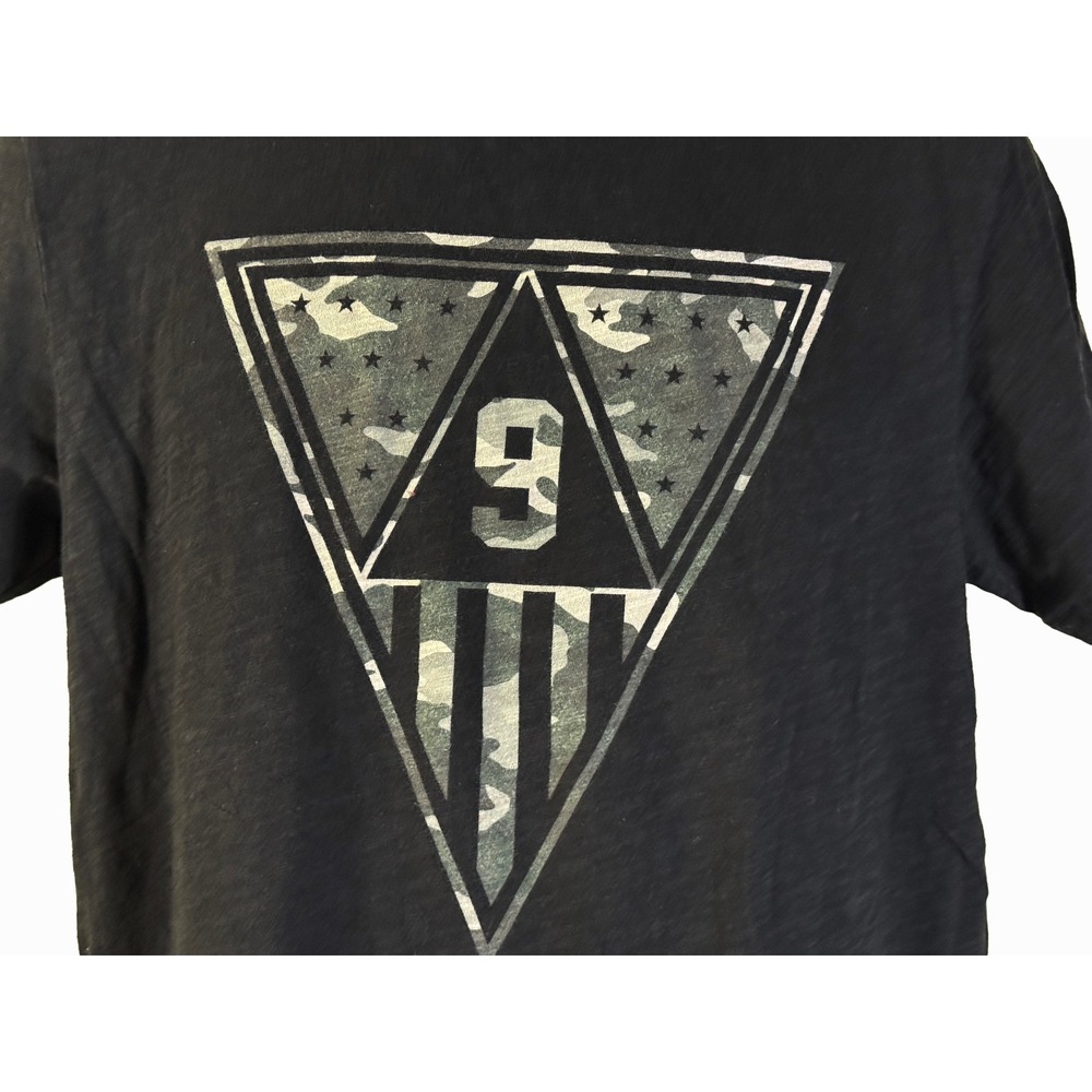 Aeropostale Graphic T-Shirt‎ Mens Medium Black Camo Triangle 9 Stars - Picture 2 of 5